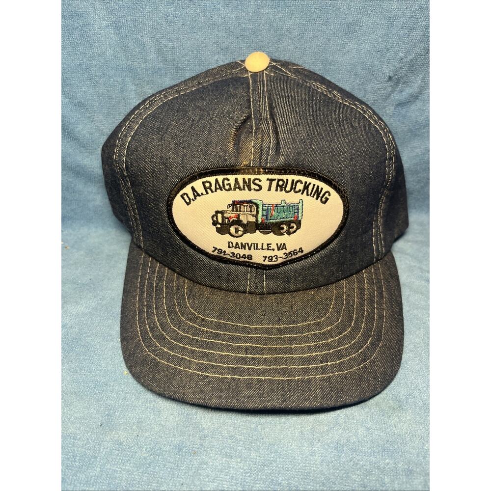 NOS VINTAGE D.A. RAGANS TRUCKING Trucker Denim Rare advertising HAT UNUSED